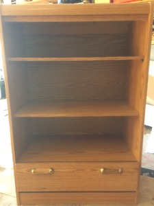 Oak Finish Shelf or bookshelf As in picture. Has an