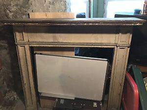 Old rustic fireplace mantle
