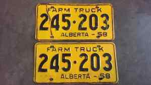 One set of  farm truck Alberta license plates
