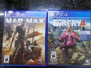 PS4 games. Mad max, Far Cry 4