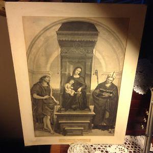 RAPHAEL The Ansidei Madonna - Antique Print 