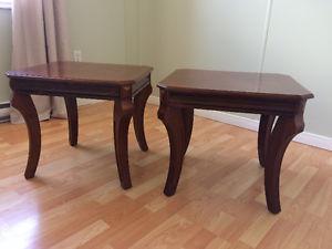 REDUCED: Two beautiful wooden end tables