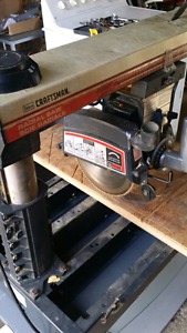 Radial saw with built in bore head for trade
