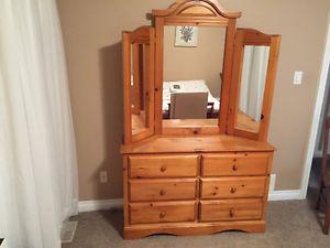 Small dresser with mirror.