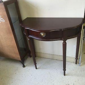 Solid Maplewood Demi Lune Table