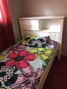 Solid Wood White Bed for Sale