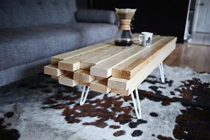 Trendy "lumber pile" style coffee table