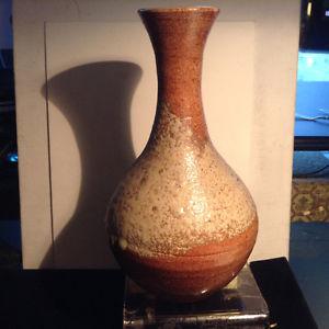 Vintage Japanese Vase Bottle Folk Art Ceramic Mark