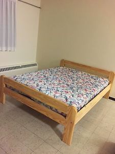 Wooden queen bed frame(including mattress)