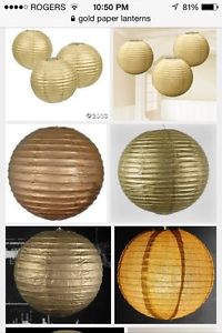 16" gold paper lanterns for wedding and deco