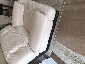 4 PIECE beige/black Natuzzi leather sofa set