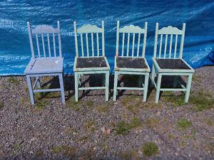4 antique wooden chairs