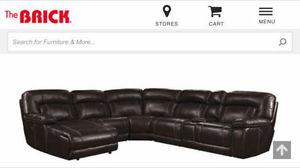 7 piece genuine chocolate brown sectional
