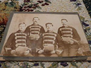 Antique Cabinet Card Photo Of Military Sini9ng Group