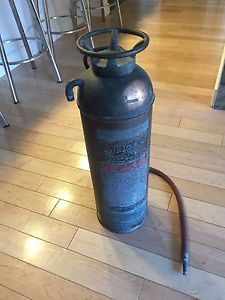 Antique Fire Extinguisher - Copper! With hose.
