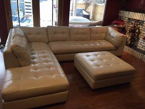 Beatiful Quality Leather Sectional and Otoman