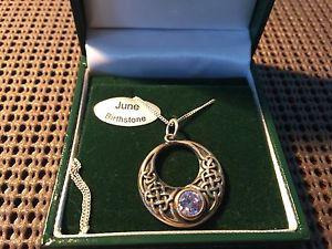 Beautiful June birthstone genuine silver pendant for sale