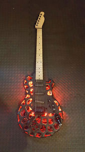 Black Widow Custom 3D Printed LED Guitar!!