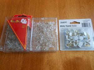 Clear Push Pins and White Thumb Tacks - $3 for all