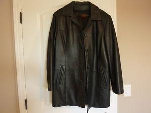 Danier Black Leather Coat...never worn