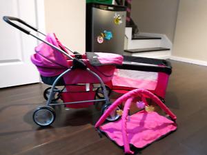 Doll stroller, playpen, playmat & baby cabbage patch