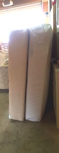 Double bed mattress, boxpring and frame