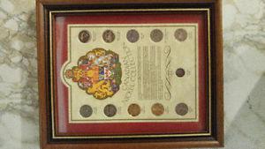 Framed Canadian Nickel Coin Collection