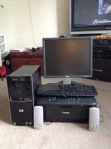 HP desktop computer/ monitor/ printer