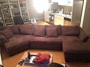 Huge, incredbily comfortable brown sectional couch