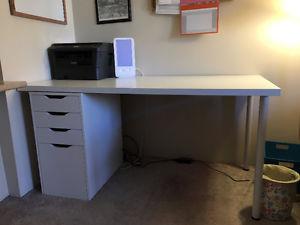 IKEA Desk with 4 drawer filing cabinet