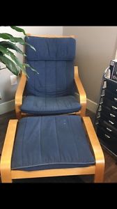 IKEA Poang Armchair and Footstool Set