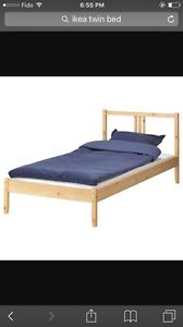 Ikea twin bed frame with mattress