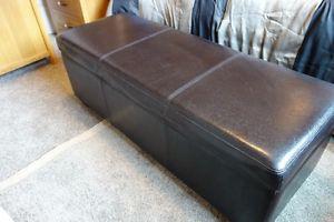 Leather look blanket box in good condition.