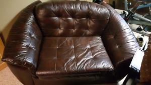 Leather love seat