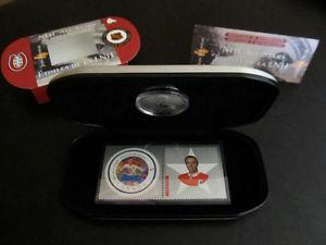 NHL stamp and medallion All-stars  set #4 Jean Beliveau