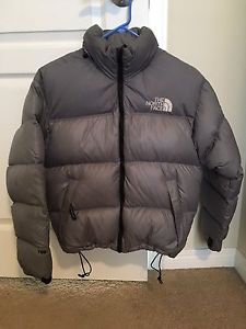 NORTH FACE NUPTSE DOWN JACKET WOMEN'S SMALL GREY AUTHENTIC