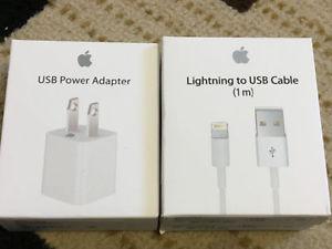 New APPLE Lightening Cable & Wall charger