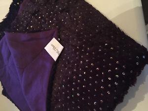 New never used / never washed sequin purple throw blanket