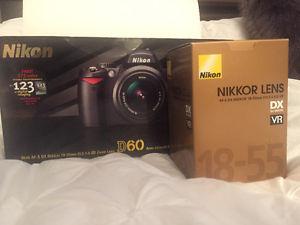 Nikon D60 Body + mm Lens, IN BOX
