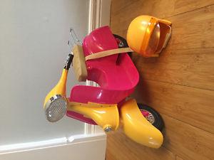 Our Generation 18" Doll scooter and helmet