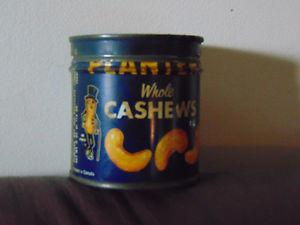 PLANTERS WHOLE CASHEWS 4OZ TIN WITH LID