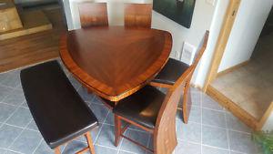 Pub Height Dining Room Table with 4 Chairs and Bench