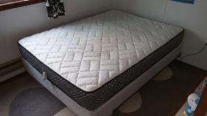 Queen-Sized Box Spring Mattress and Frame