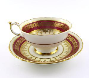 Red and Gold Hand Painted Teacup by Paragon