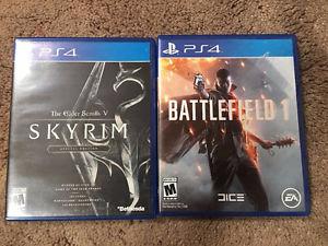 Skyrim and Battlefield1 $25 EACH or $40 for BOTH