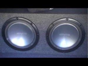 Two 12 inch Kenwood subwoofers w/box,amp,cords