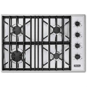 Viking gas cooktop,stainless steel, 30" wide, great