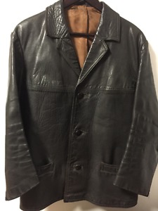 Vintage leather men's car coat