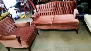 Vintage love seat and chair