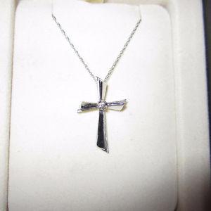 White Gold Cross Necklace